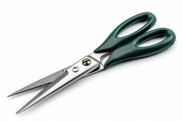 Obraz premium A pair of garden scissors with sharp stainless steel blades and comfortable ergonomic handles, white background