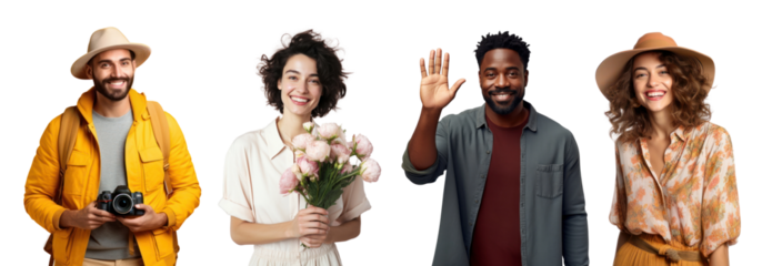 Smile happy png element set on transparent background