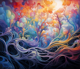 Beautiful Splashed Paint Tendrils