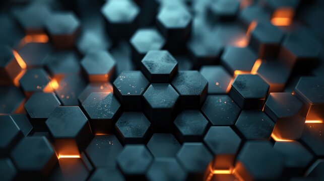 Hexagonal Abstraction: A Vibrant and Colorful Background of Geometric Shapes