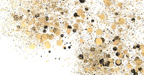 Enchanting Delight: Spectacular 3D Illustration Showcasing Enchanting gold Confetti