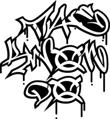 graffitti tag style taekwondo illustration vector