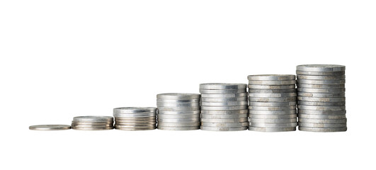 growth coin stack isolated for finance theme