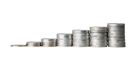 growth coin stack isolated for finance theme