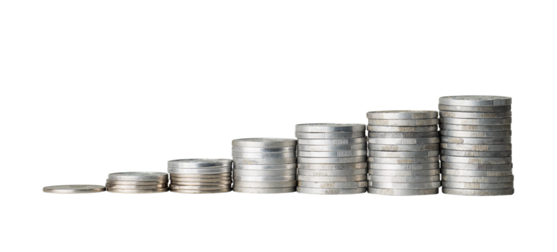 growth coin stack isolated for finance theme