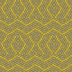 Yellow tone knitted fabric pattern, Ikat floral paisley embroidery on white background.Ikat ethnic oriental pattern traditional.Aztec style abstract vector illustration.design for texture,fabric,cloth
