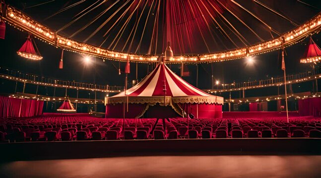 Vibrant Circus Arena. Magical Big Top Atmosphere