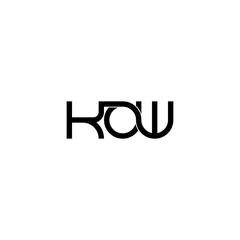 kow lettering initial monogram logo design