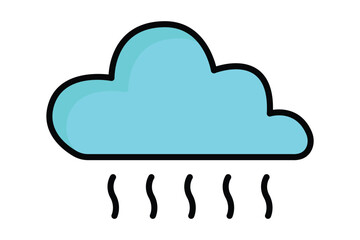 Rain icon. cloud with water drop. icon related to humidity. colored outline icon style. water elements vector illustration