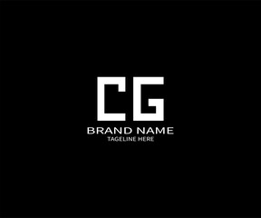 CG LETTER LOGO Design ONE BLACK BACKGROUND