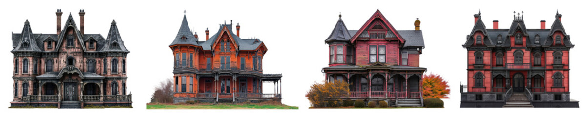 Haunted houses png on transparent background