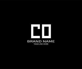 CO LETTER LOGO Design ONE BLACK BACKGROUND