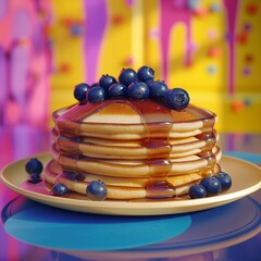 Capricho Matutino: Pancakes Esponjosos de Mora Azul