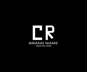 Obraz premium CR LETTER LOGO Design ONE BLACK BACKGROUND
