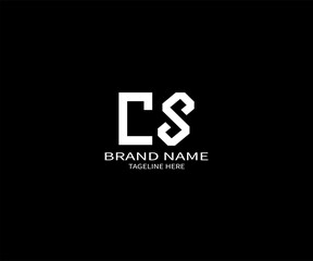 Fototapeta premium CS LETTER LOGO Design ONE BLACK BACKGROUND