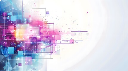 A colorful abstract background with a white circle in the middle