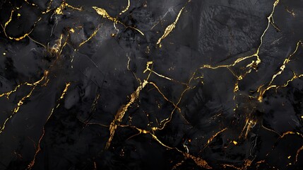 Black marble with gold veins, luxurious texture