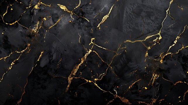 Black marble with gold veins, luxurious texture
