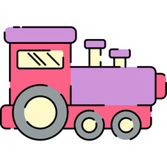 Cute Train Toys for Kids Isolated Transparent Background