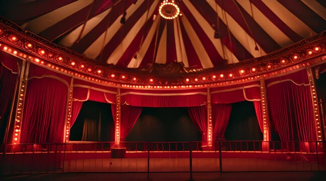 Colorful Circus Tent. Acrobatic Performance Venue