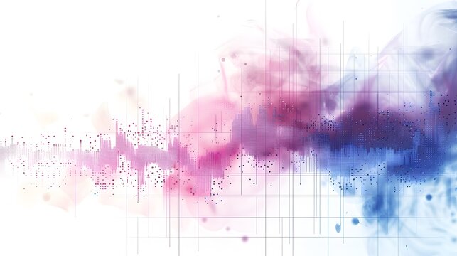 A colorful, swirling line of paint with a white background