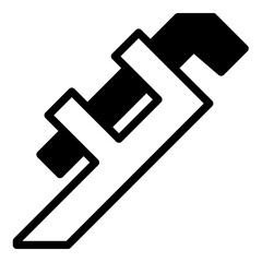 Wrench icon or logo illustration outline black style