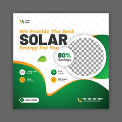 solar energy social media post, banner design, suitable for Solar panel maintenance repair services banner or poster design