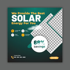 solar energy social media post, banner design, suitable for Solar panel maintenance repair services banner or poster design