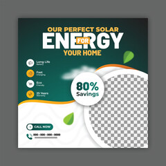 solar energy social media post, banner design, suitable for Solar panel maintenance repair services banner or poster design