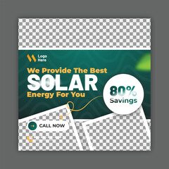 solar energy social media post, banner design, suitable for Solar panel maintenance repair services banner or poster design