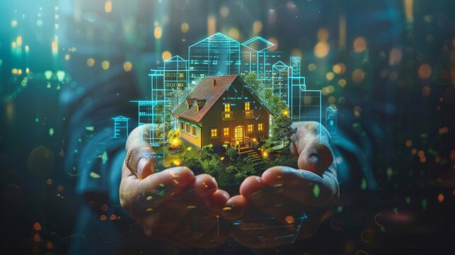 Illustration of a person participating in tokenized real estate investments