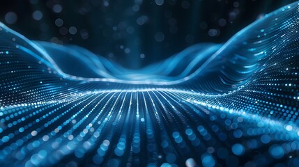 A blue wave with a lot of dots in it