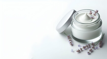 Pure Perfection Radiant Beauty Cream Enchanting in Closeup on a White Background, generative ai