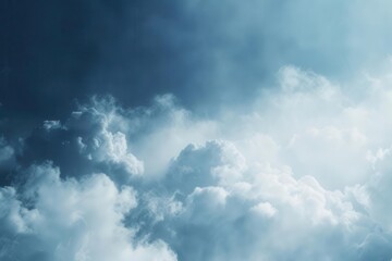 Obraz premium Majestic Cloudscape Over Azure Sky. Dramatic meteorological phenomenon