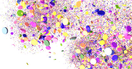  Multicolored confetti on white