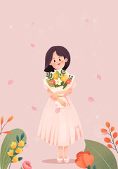 girl with flower woman