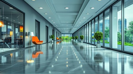 Fototapeta premium Luminous Luxury: Modern Office Spaces with Style