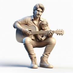 Naklejka premium man with guitar