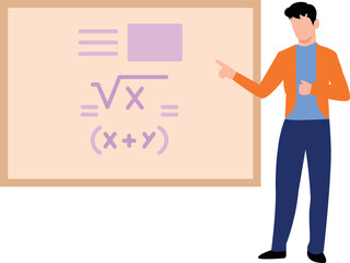 The boy is teaching math.