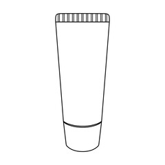 チューブの線画（歯磨き粉、化粧品、シャンプーなどの容器）