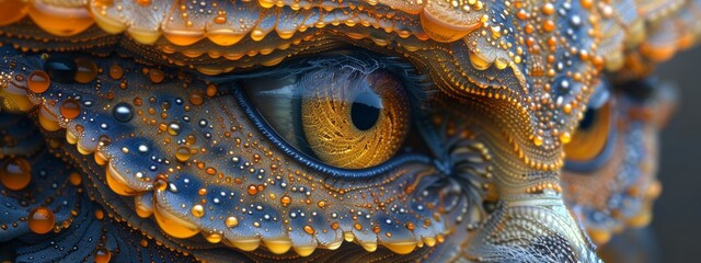 Fototapeta premium A strange creature with intricate geometric patterns and a beautiful orange color.