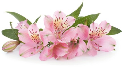 Alstroemeria on white background 
