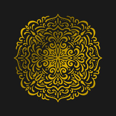 Gold mandala ornament graphic