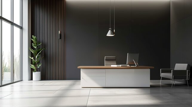 Elegant office workspace with minimalist design