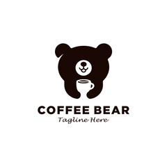 coffee bear vector logo design