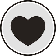 Flat design heart icon isolated on white background.