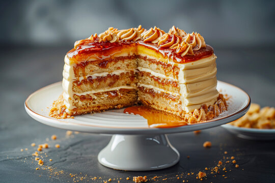  Hungarian Dobos Torte with caramel topping