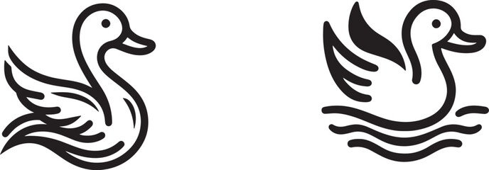 The duck logo silhouette vector illustration