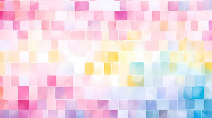 Watercolor pastel squares background