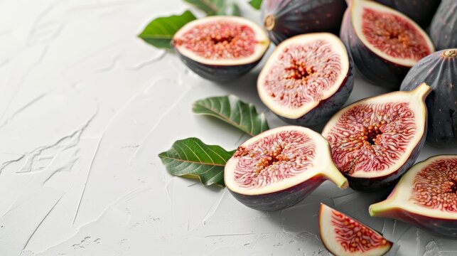 fig fruit on white background with empty space